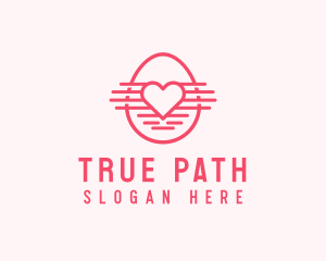 Pink Heart Egg logo design