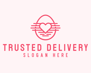 Pink Heart Egg logo design