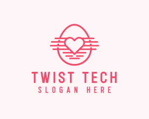 Pink Heart Egg logo design