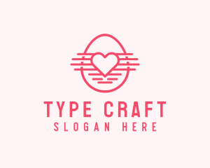 Pink Heart Egg logo design