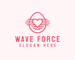 Pink Heart Egg logo design