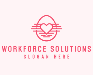 Pink Heart Egg logo design