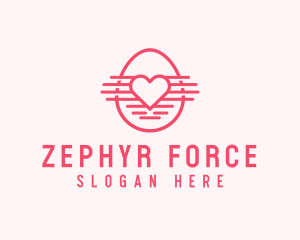 Pink Heart Egg logo design