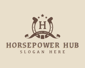 Vintage Grunge Horseshoe logo design