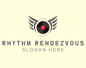 Vinyl Wing Music logo design