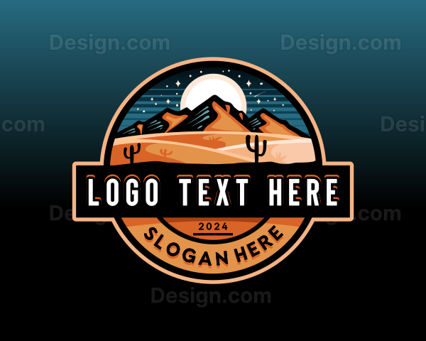 Night Adventure Desert Outdoor Logo