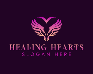 Heart Angel Wings logo design