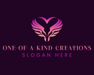 Heart Angel Wings logo design