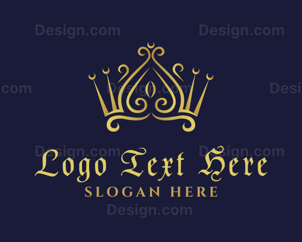 Gold Beauty Crown Logo