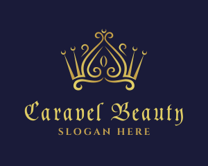 Gold Beauty Crown logo design