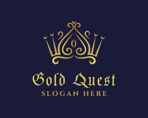 Gold Beauty Crown logo design