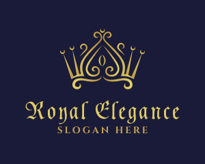 Gold Beauty Crown logo design