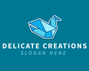 Paper Blue Bird Origami logo design