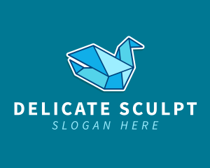 Paper Blue Bird Origami logo design