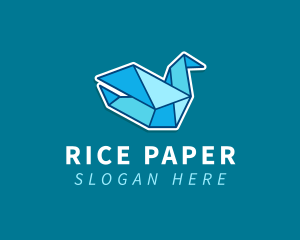 Paper Blue Bird Origami logo design