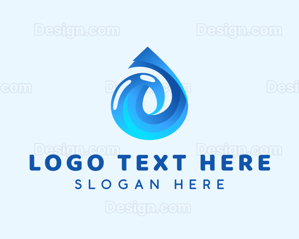 Water Droplet Liquid Logo