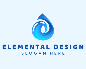 Water Droplet Liquid logo design