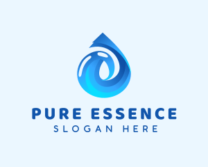 Water Droplet Liquid logo design