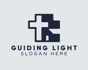 Religious Cross House logo design