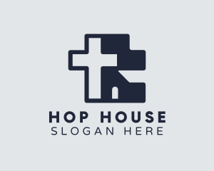 Religious Cross House logo design