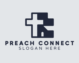 Religious Cross House logo design