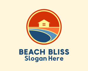 Beach House Sunset logo design