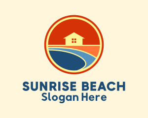 Beach House Sunset logo design