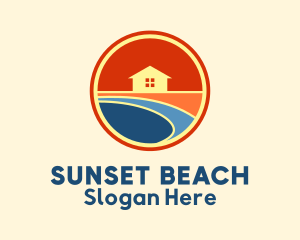 Beach House Sunset logo design