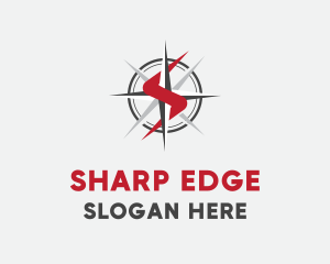 Compass Sharp Letter S logo design