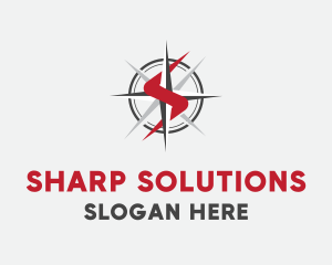 Compass Sharp Letter S logo design