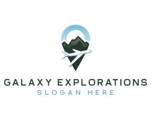 Location Pin Plane Travel logo design