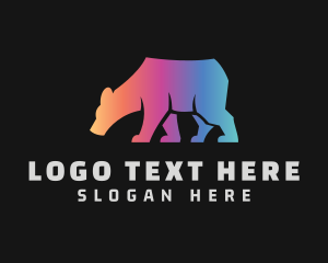 Gradient Bear Animal logo