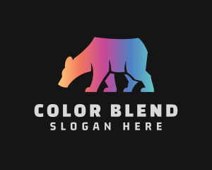 Gradient Bear Animal logo design