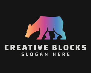 Gradient Bear Animal logo design