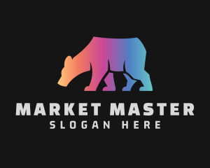 Gradient Bear Animal logo design