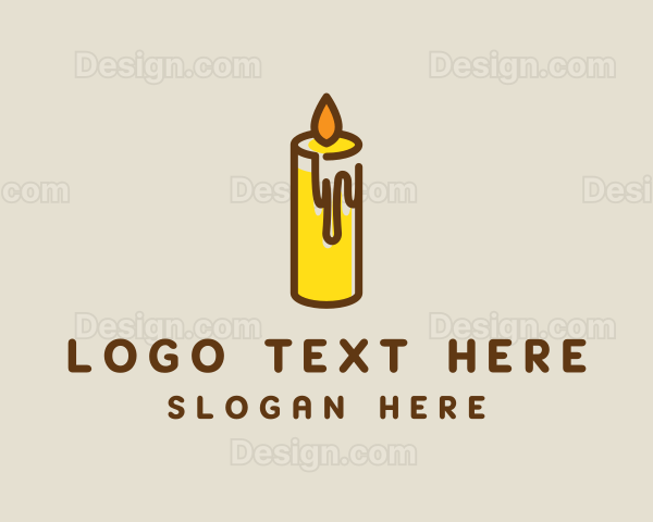 Yellow Candle Flame Logo