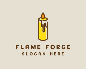 Yellow Candle Flame logo design