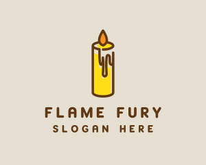 Yellow Candle Flame logo design