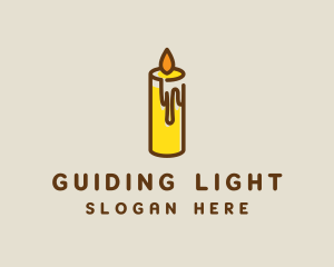 Yellow Candle Flame logo design