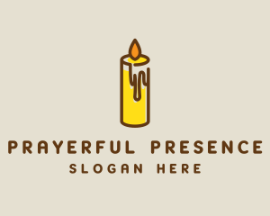 Yellow Candle Flame logo design