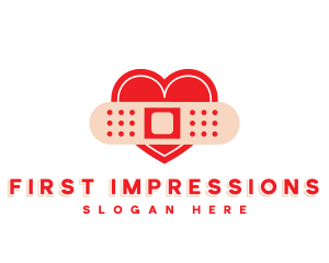 Medical Heart Bandage logo design