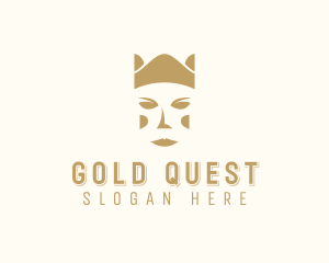 Gold Queen Face logo design