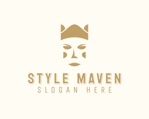 Gold Queen Face logo design