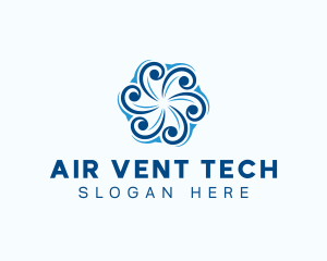 Air Condition Fan Whirlwind logo design