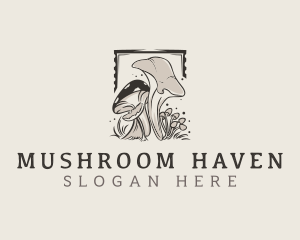 Organic Mushroom Fungus logo design