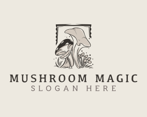 Organic Mushroom Fungus logo design