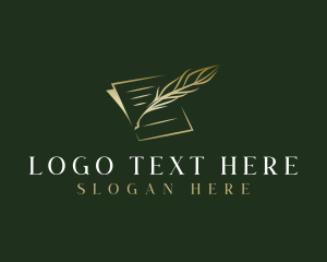 Contract - Writing Feather Document logo design