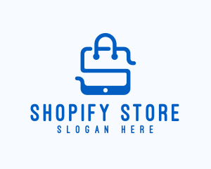 Mobile Shopping Bag logo design