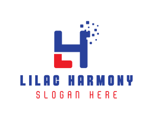 Pixel Tech Letter LH logo design