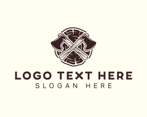 Axe Woodcutter Log logo